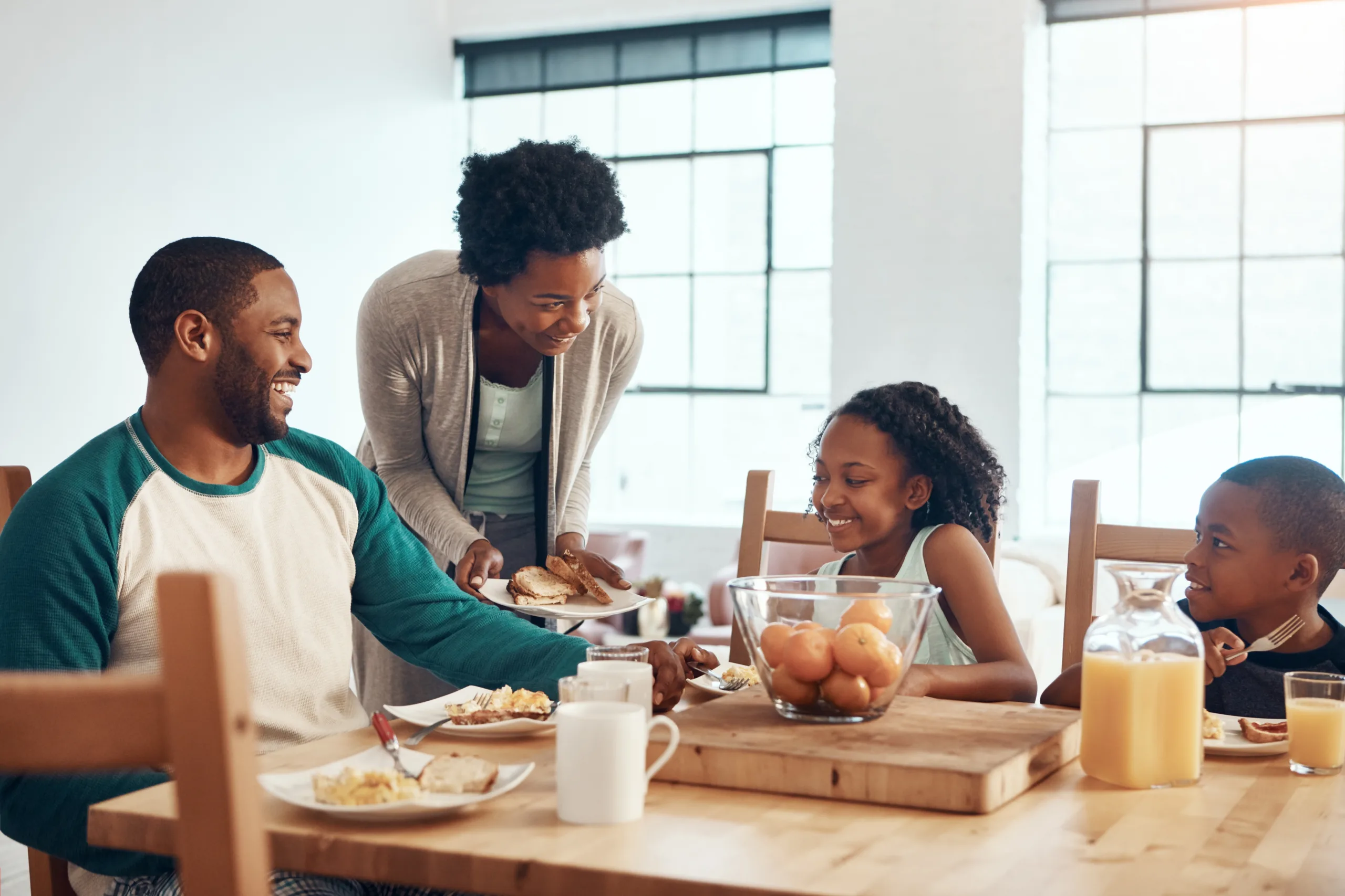 Familia na cozinha